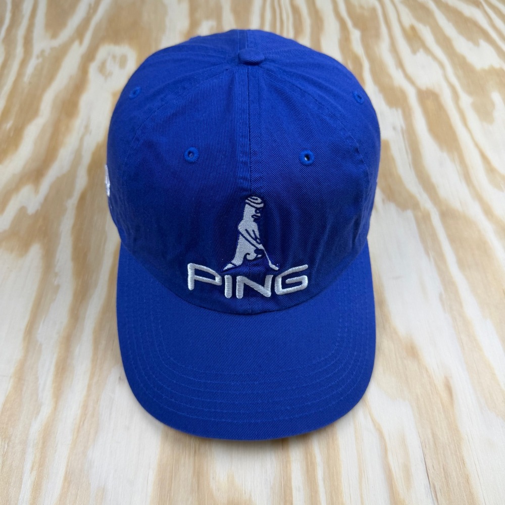 PING Golf Hat Royal Blue Mr PING Si3 Driver G2 Adjustable Cotton Dad Cap Mens